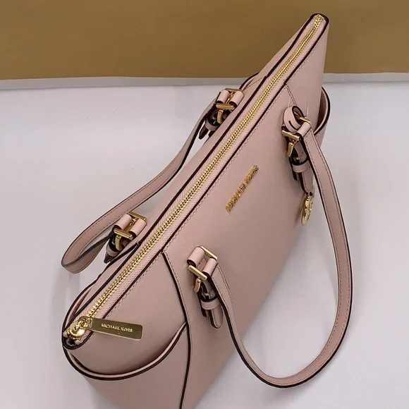 MICHAEL KORS CHARLOTTE LARGE TOP ZIP POWDER BLUSH - Picture 8 of 16